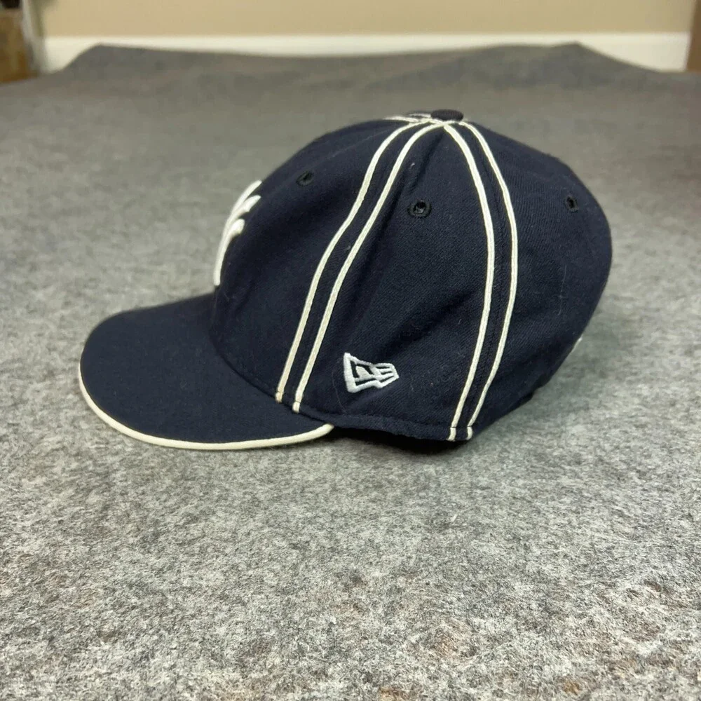 Vtg New York Yankees Mens Hat Cap 7 3/8 Navy White New Era 59Fifty Wool Baseball